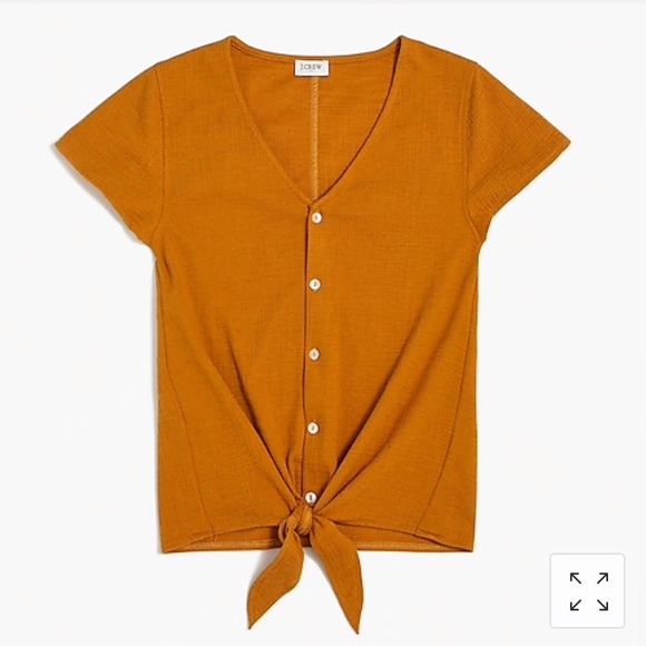J. Crew Factory Tops - J. Crew Textured Tie-Front Top